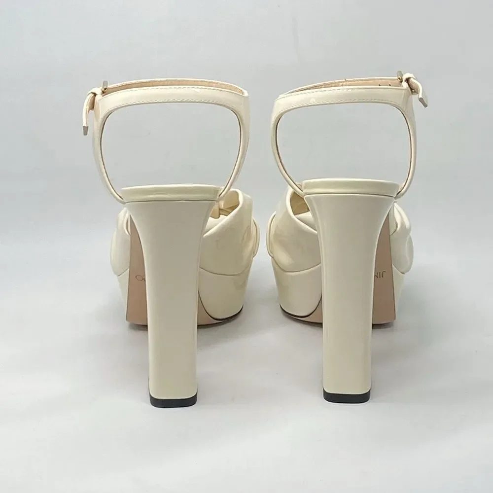 Jimmy Choo Patent Leather Ankle-Strap Platform Sandals